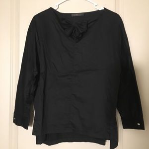 【3 for $10】Black bow blouse